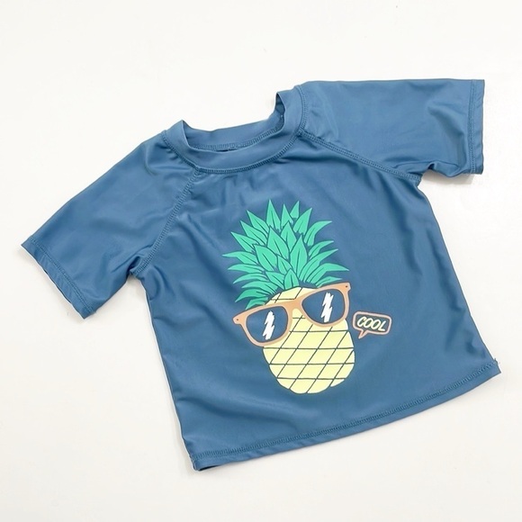 Jumping Beans baby boys pineapple print swim rash guard shirt - Picture 1 of 3